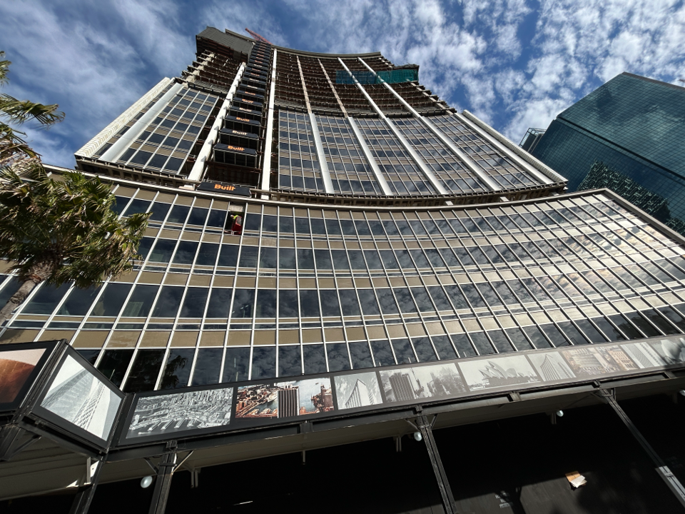 A street view of the AMP building