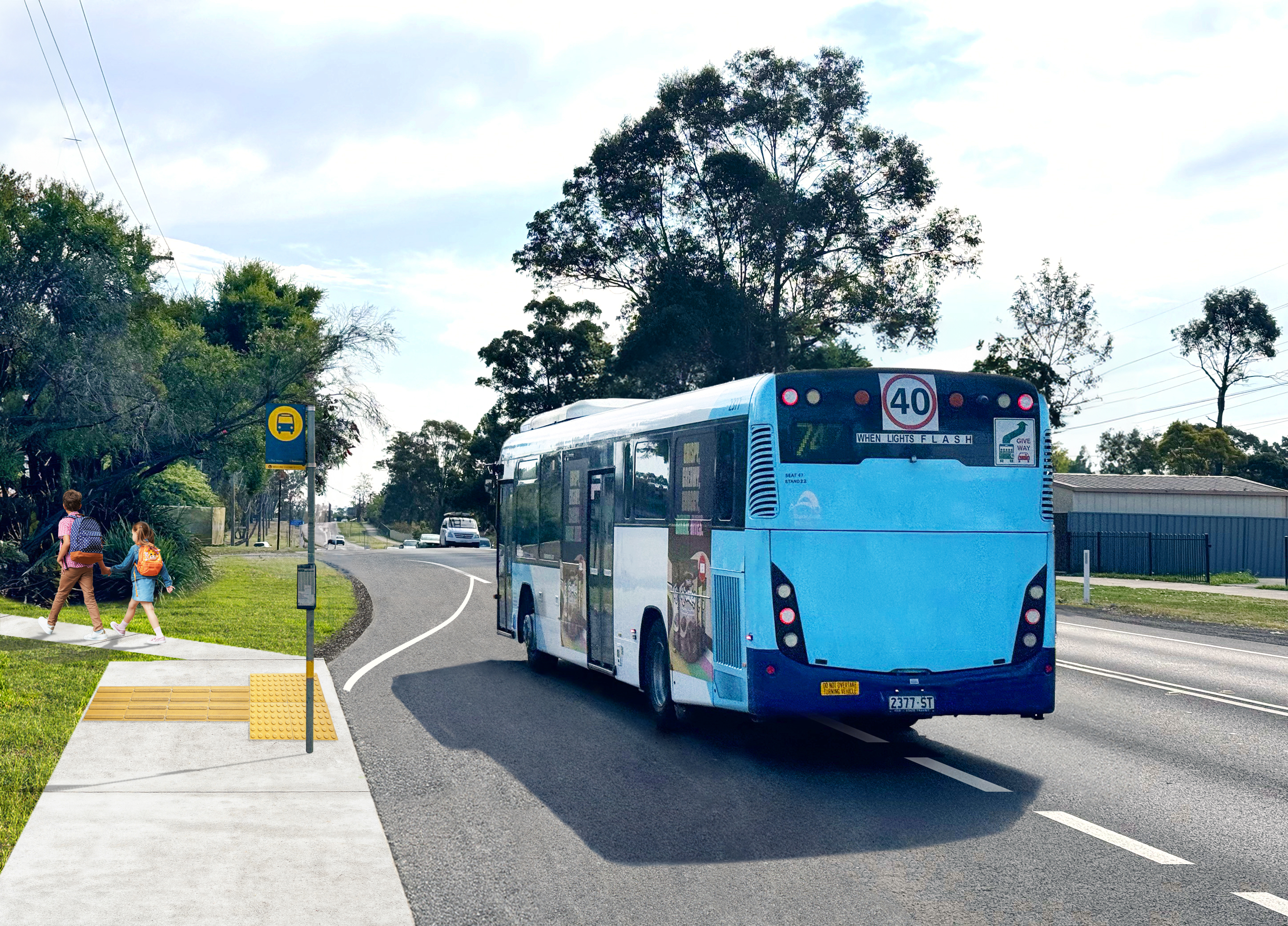 Woodstock Ave indented bus bay artist impression