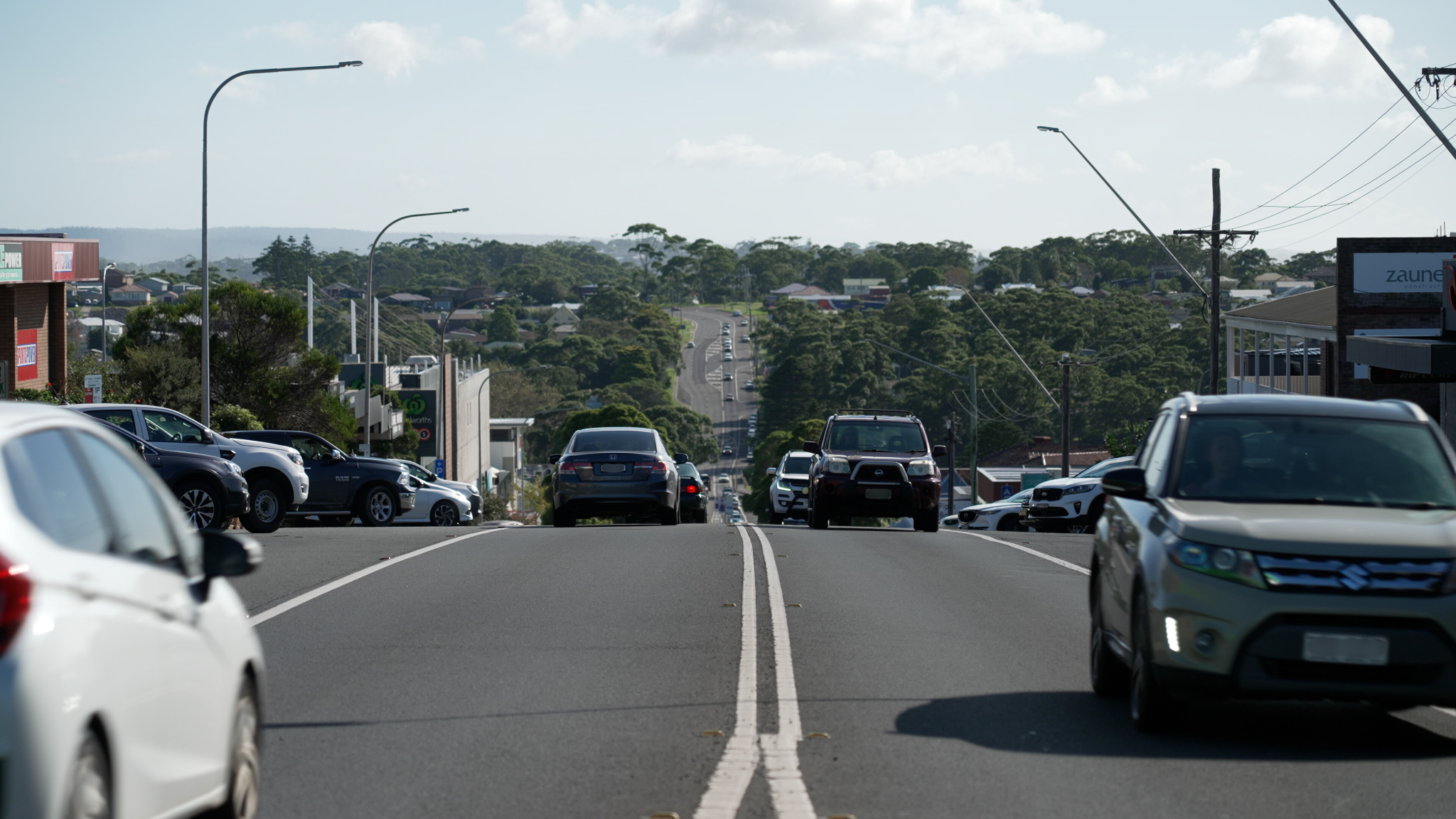 Cars driving on a bypass