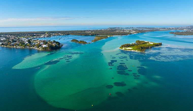 Aerial view of Swansea Channel