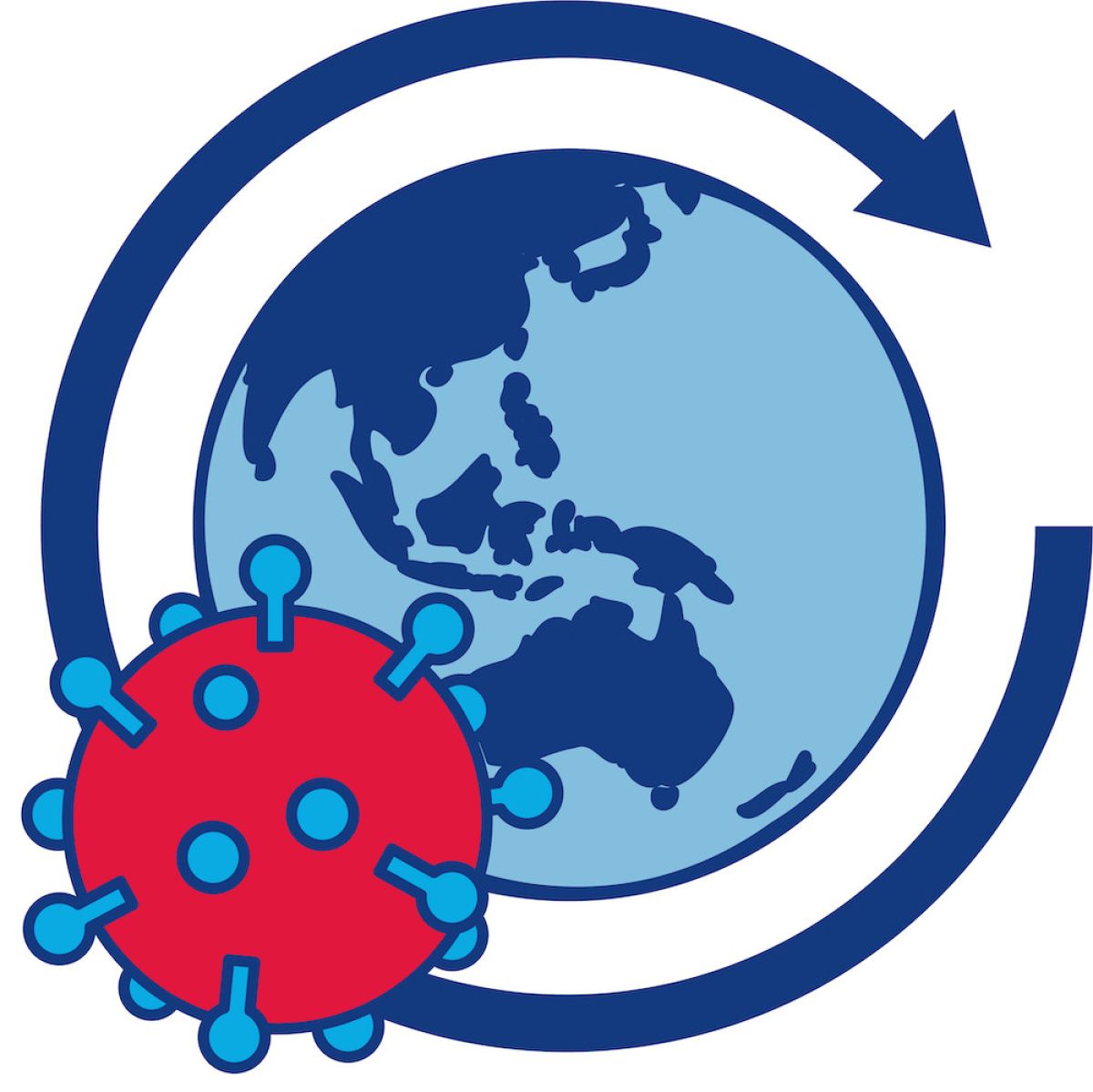 World globe with coronavirus icon