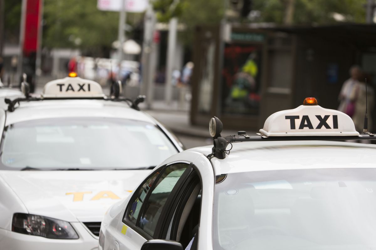 Taxis lined up in Sydney, NSW