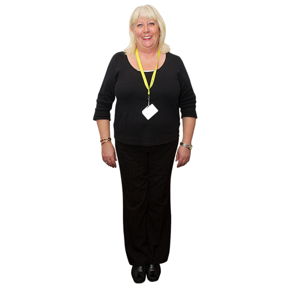 woman standing alone wearing long black dress