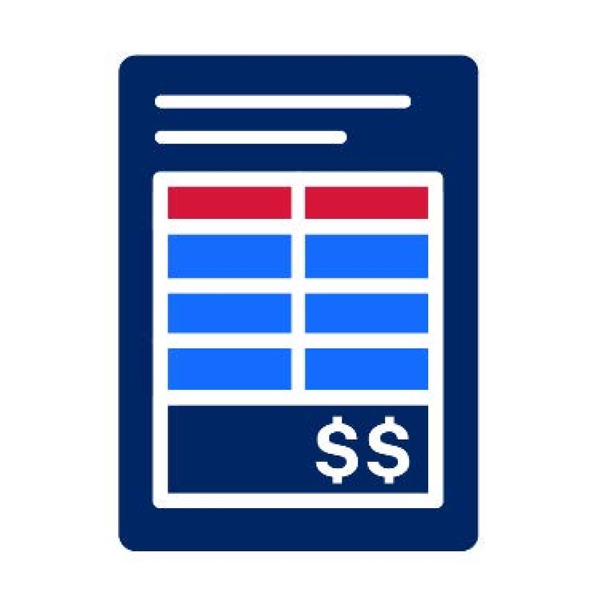 Icon of an invoice