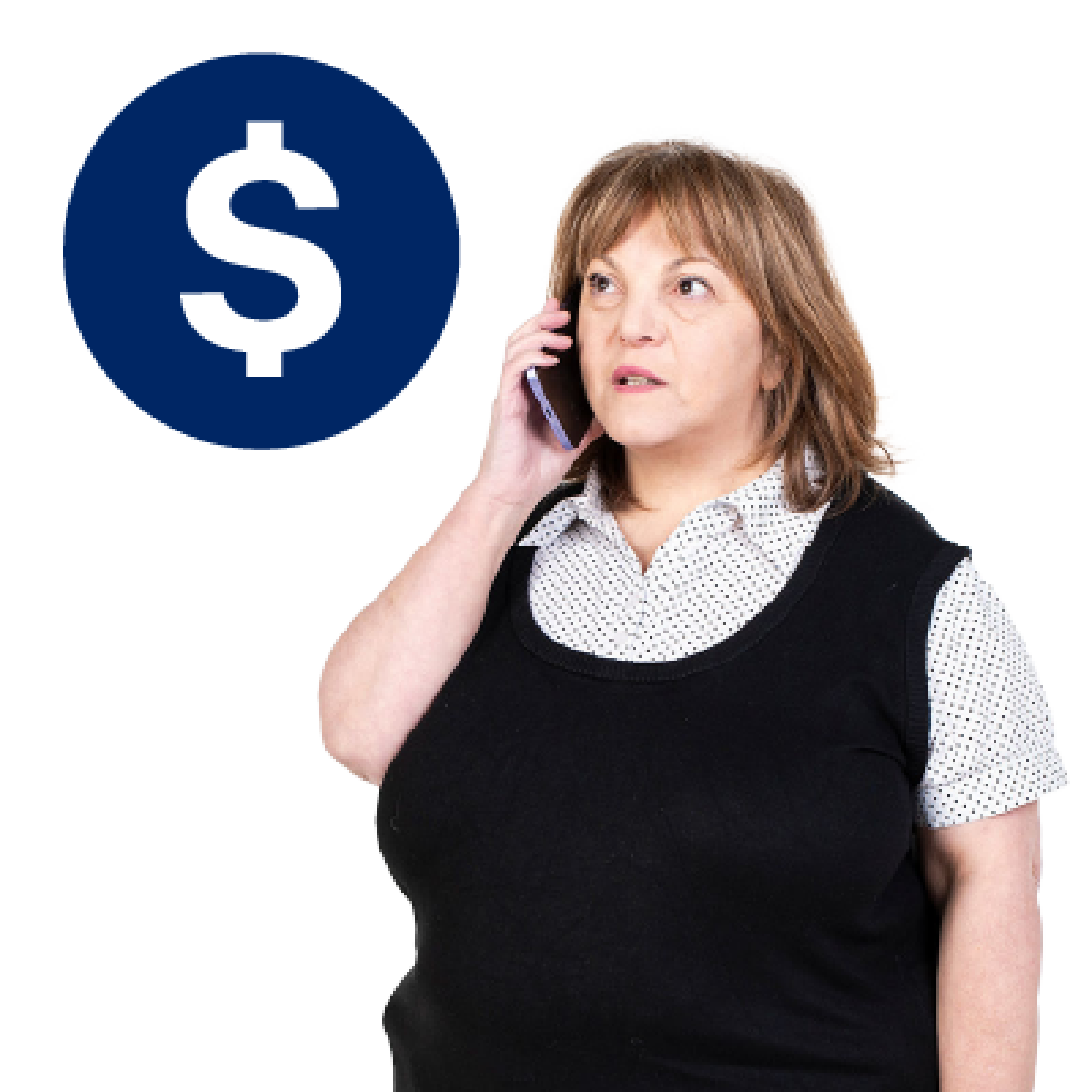 Woman paying over the phone