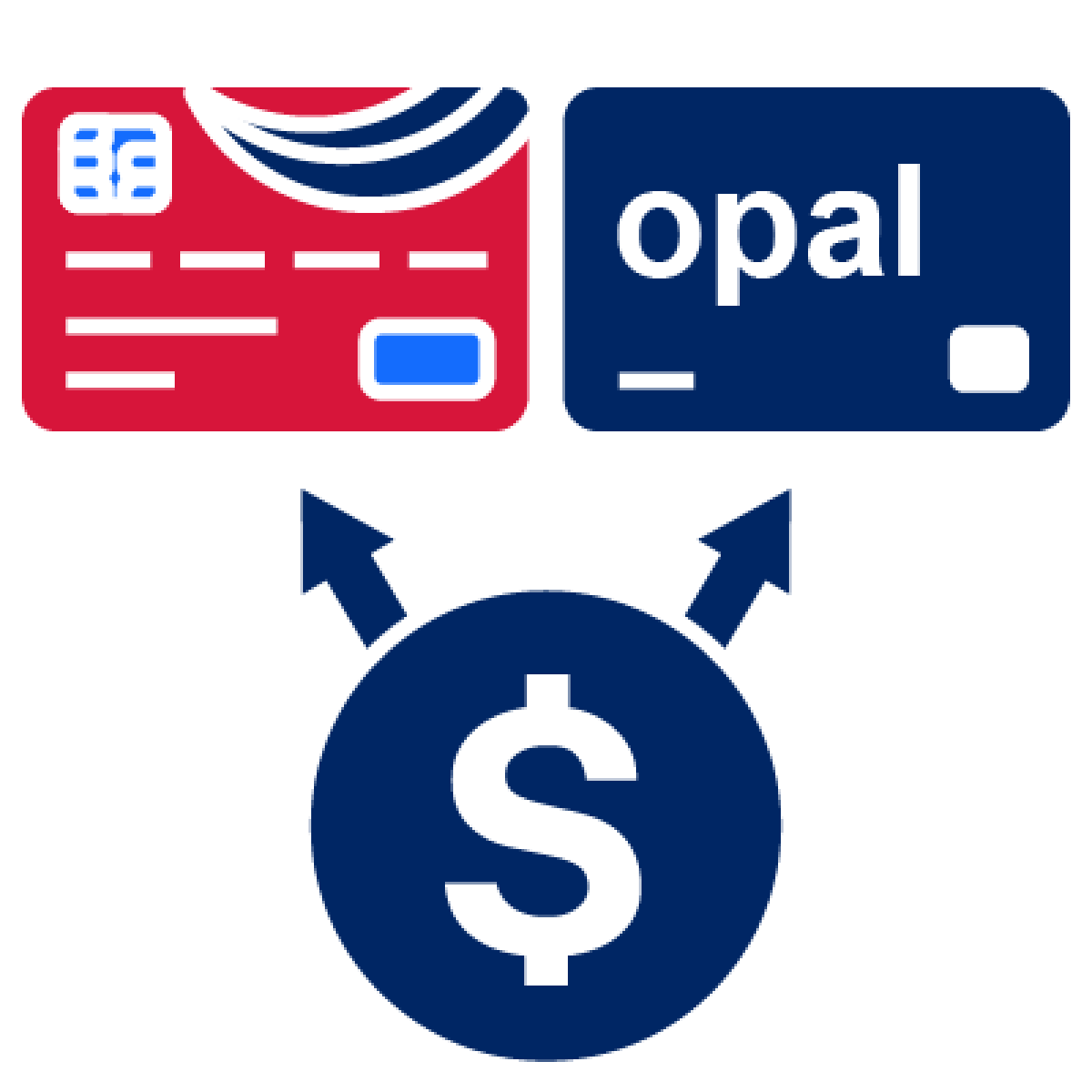 Bank card opal card side by side