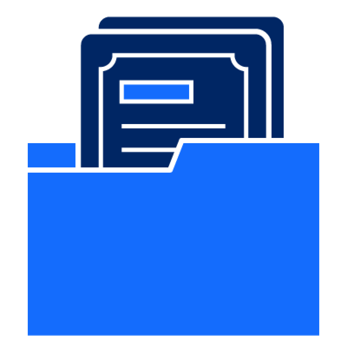 Blue folder of documents