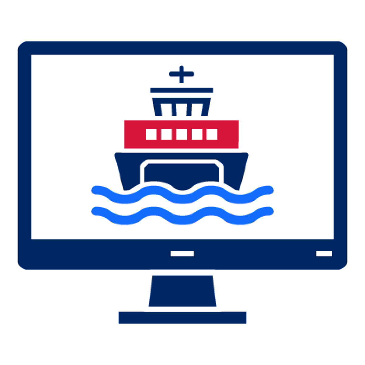 A ferry on a computer screen.