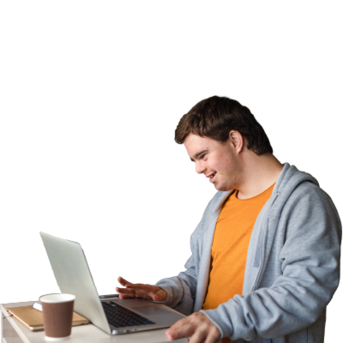 Man learning how to use Samsung pay