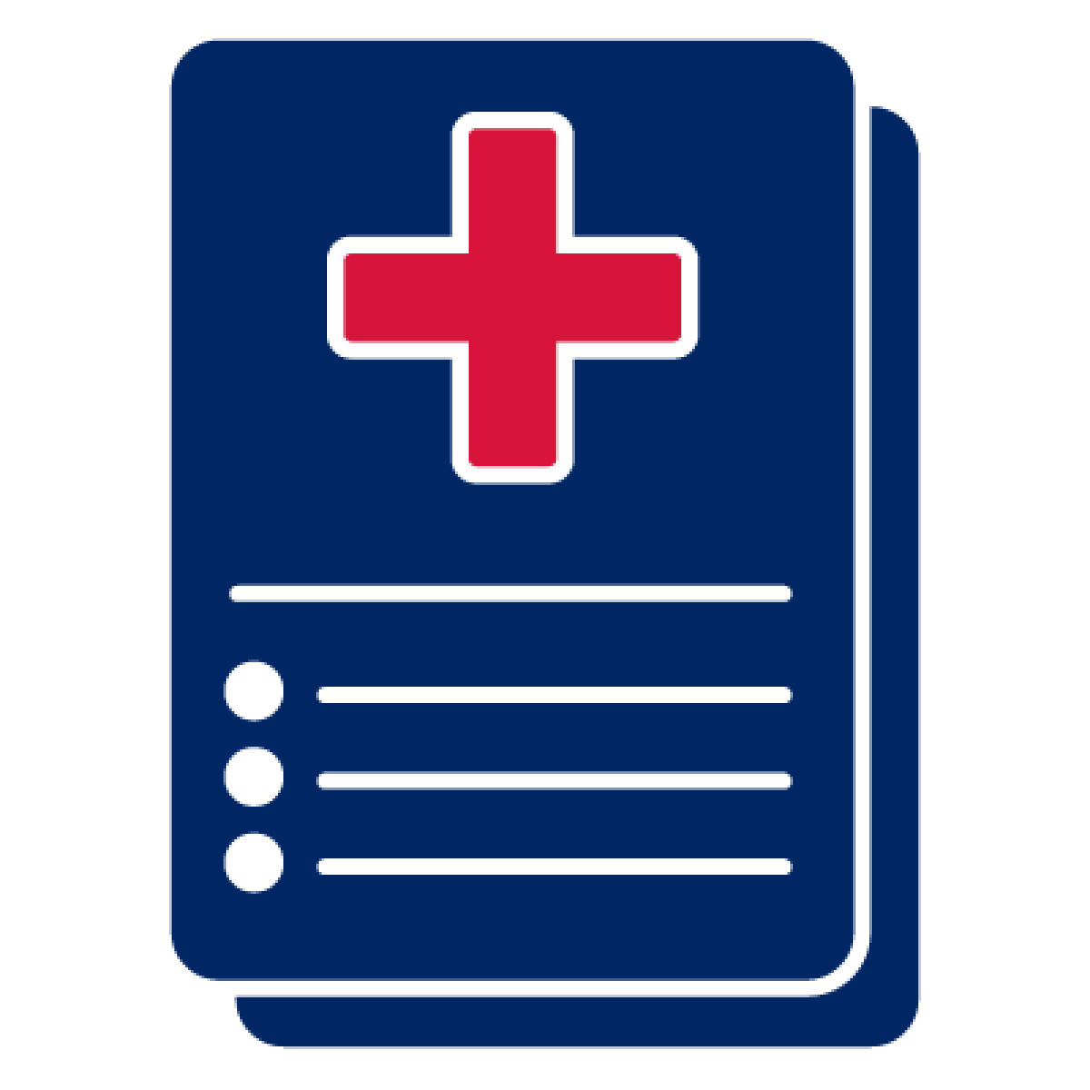 An icon showing a medical report.