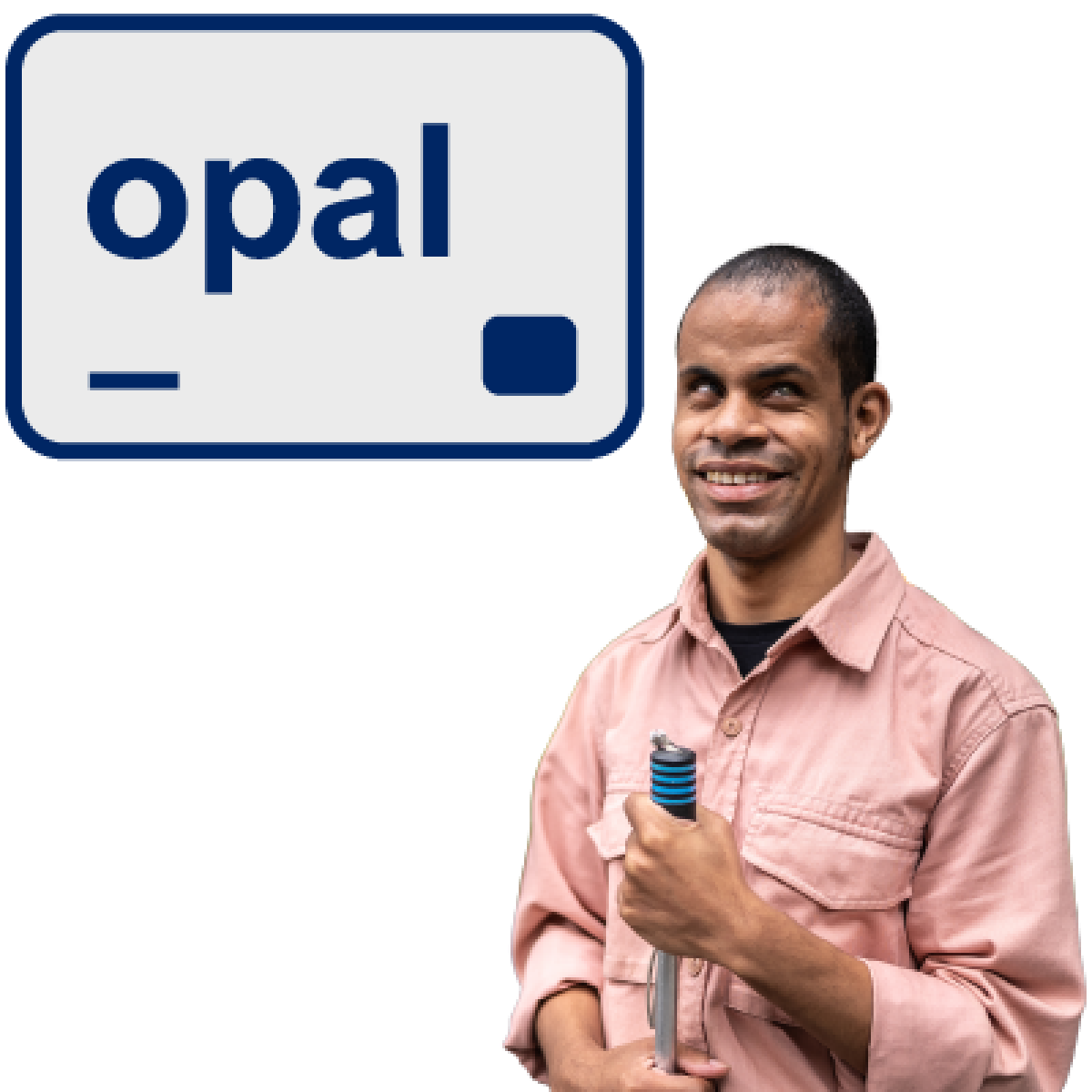 A blind man with a free Opal card