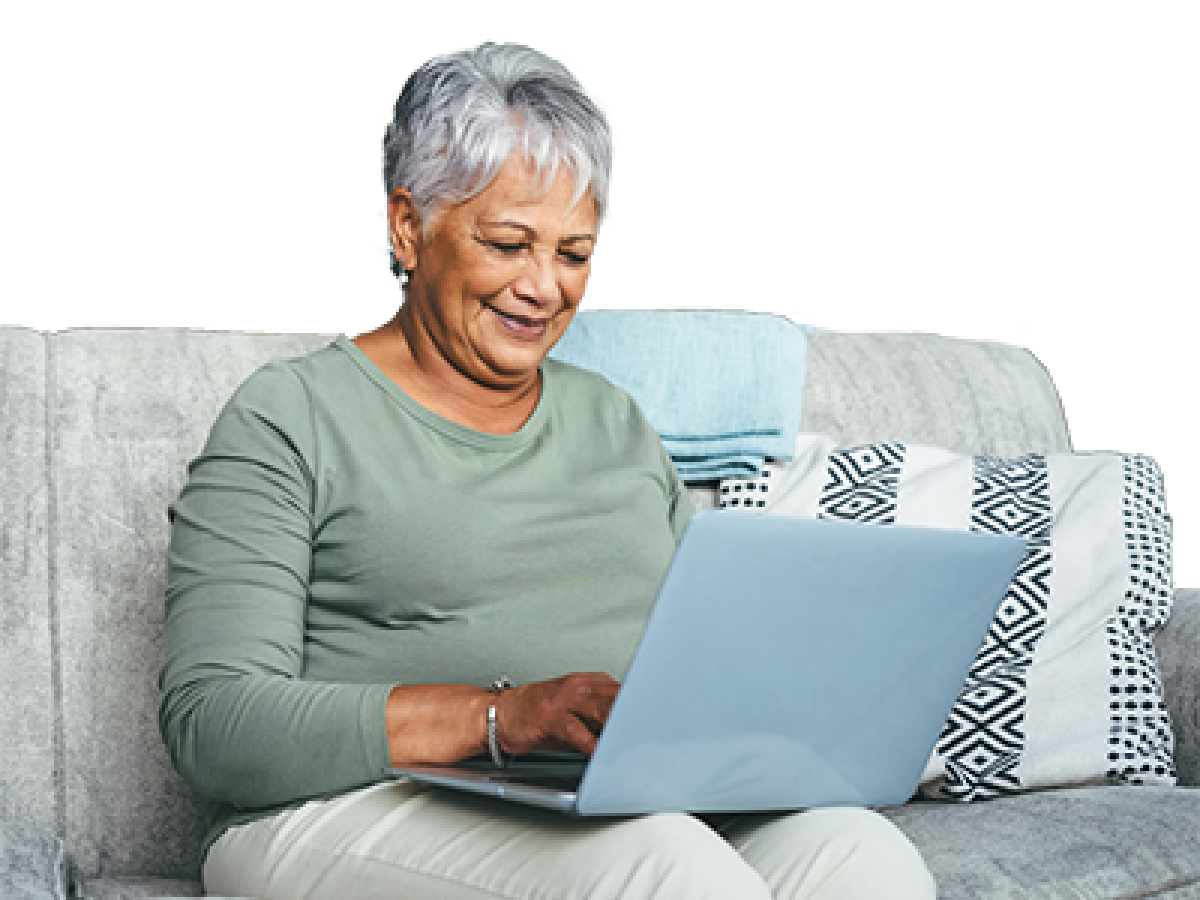 An older woman using a computer