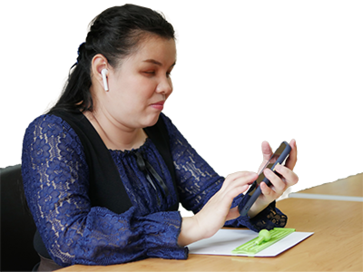 A woman making a phone call