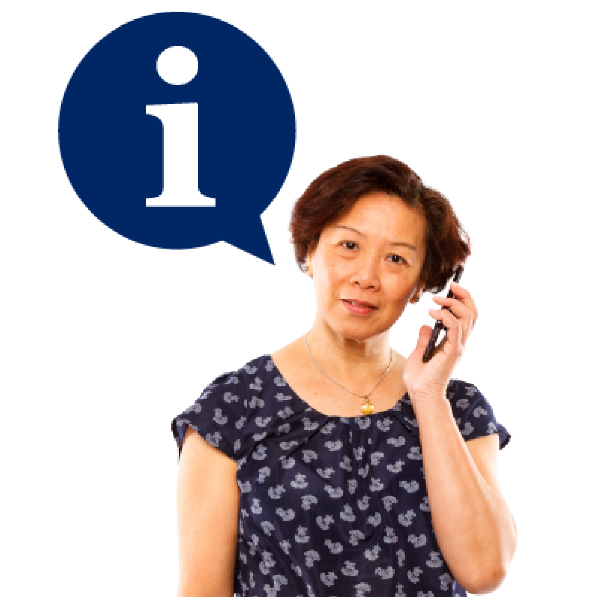 A woman on the phone asking for information