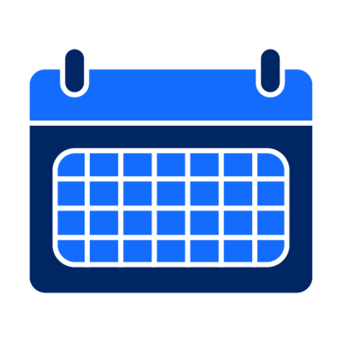 A calendar that is completely highlighted in light blue.