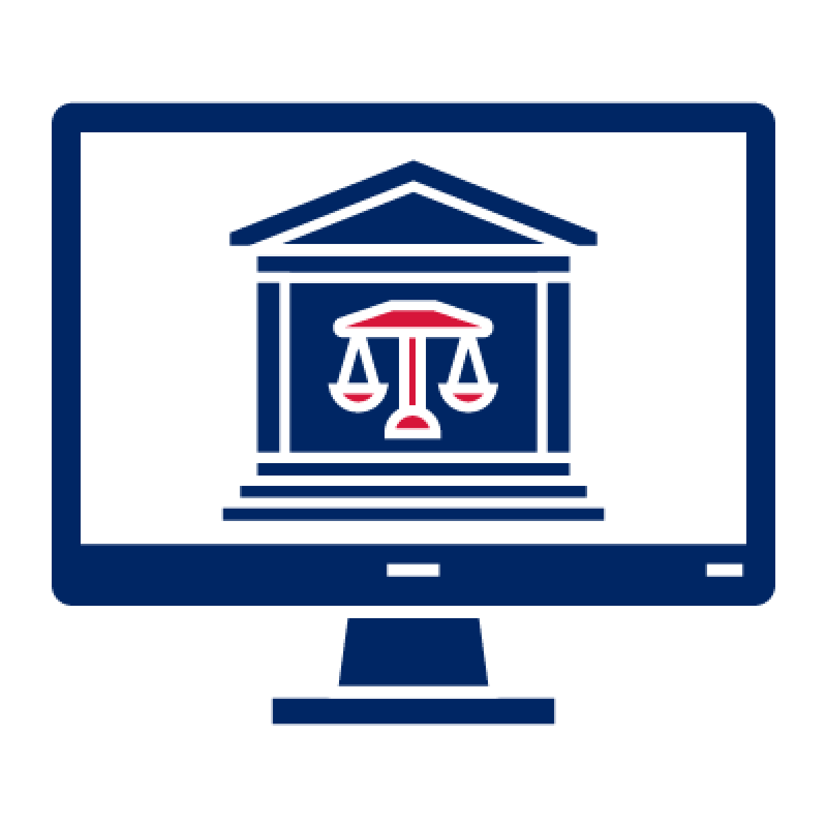 A court icon on a computer screen.