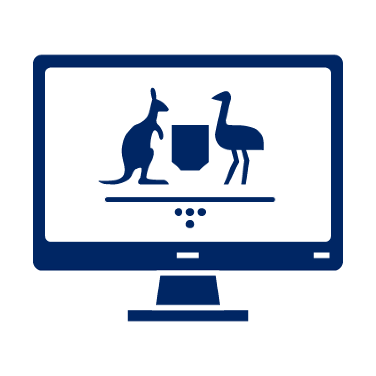 The Australian coat of arms on a computer screen.