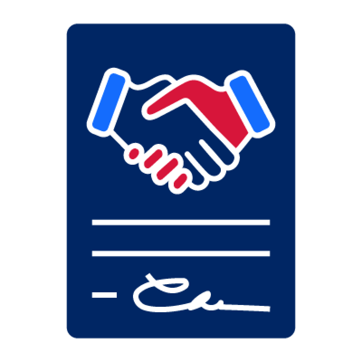 A document with a handshake icon on it.