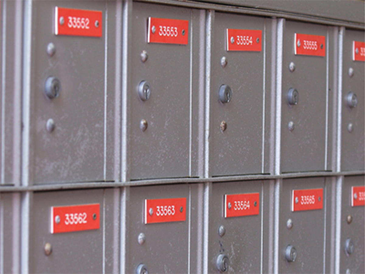 A row of PO boxes.