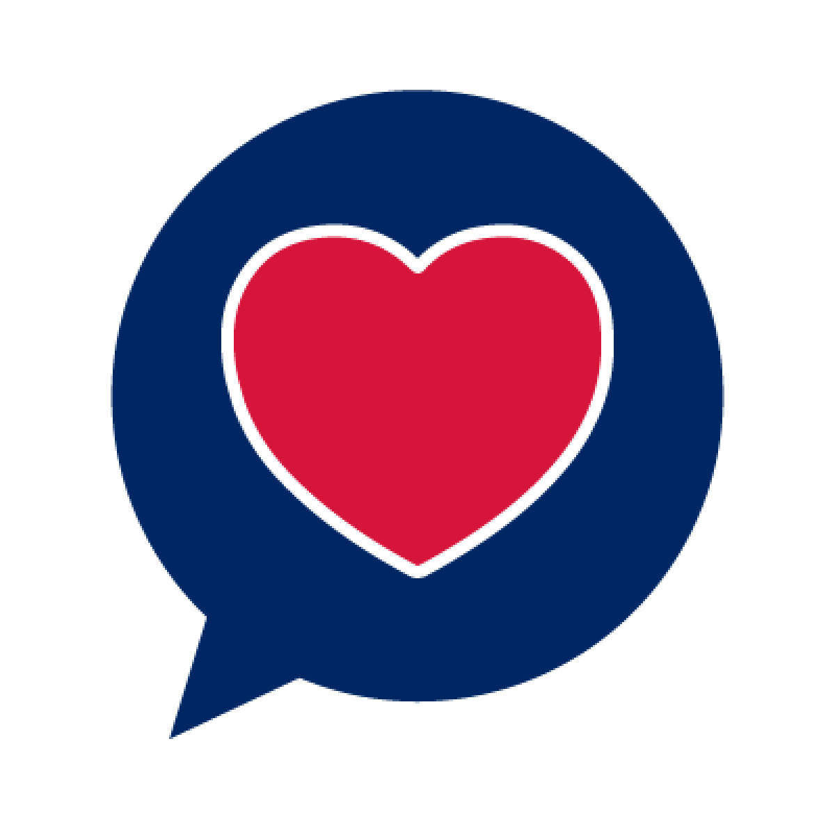 A speech bubble with a heart icon on it.