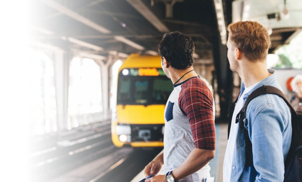 Passengers waiting for a train