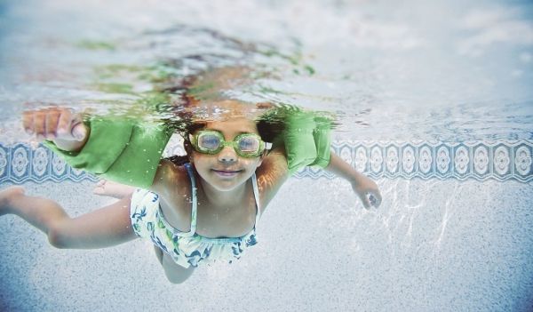 Child under water