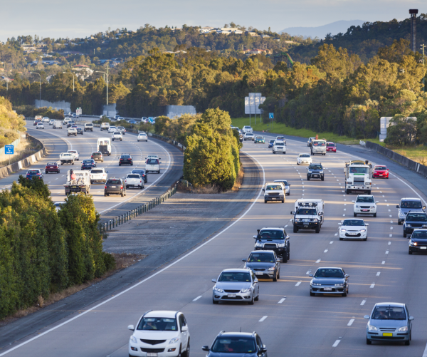 Traffic on busy metro road