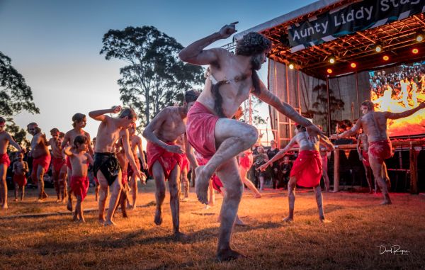 First nations dancers at Giiyong