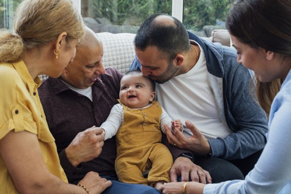 Image of generational family with new baby