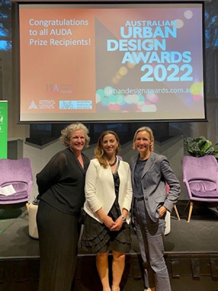 Three prize recipients of the 2022 Australian Urban Design Awards.