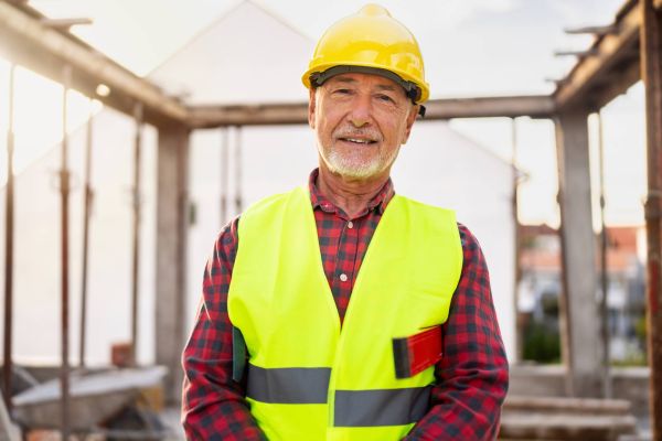 Colin the builder in a red check shirt
