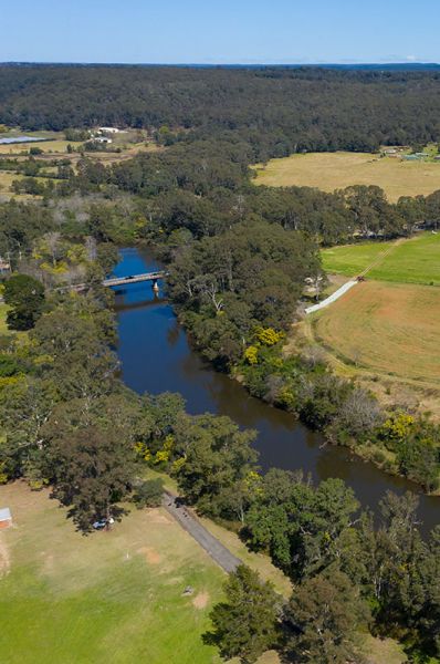 rural river near farmlands