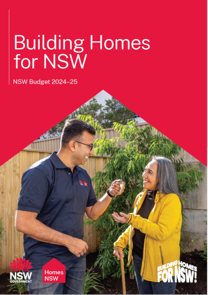 Cover page of the Building Homes for NSW brochure