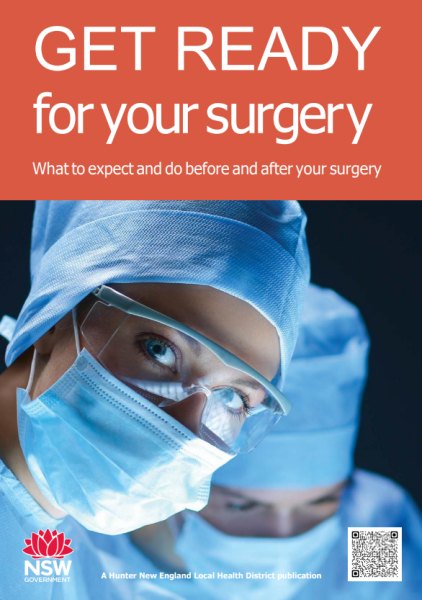 Cover image of HNELHD's surgery patient briefing booklet