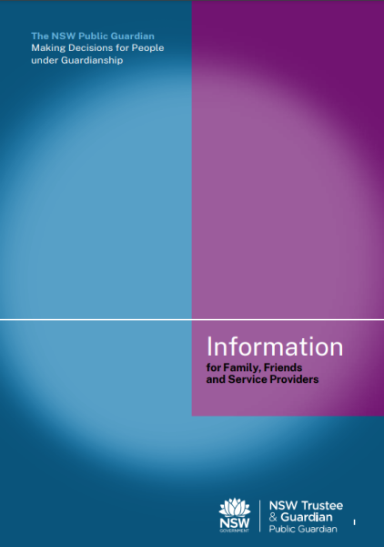 Document cover page  -  Making decisions for people under guardianship