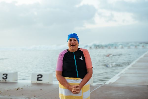 Health worker at an ocean pool 