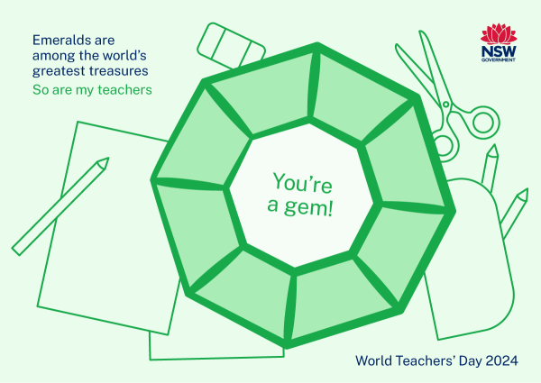 World Teacher's Day 2024 e-card emerald