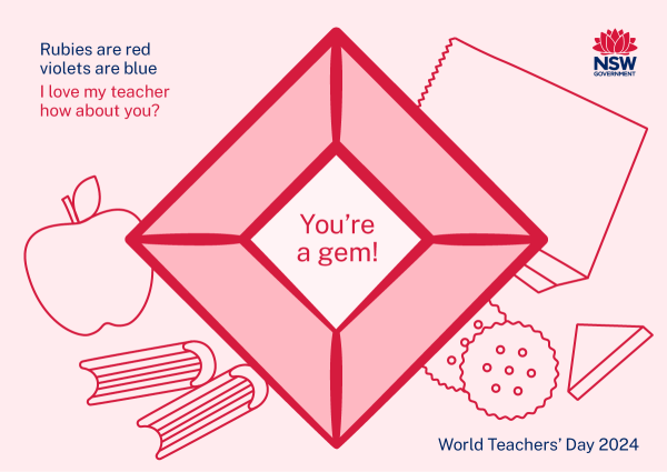 World Teacher's Day 2024 e-card ruby