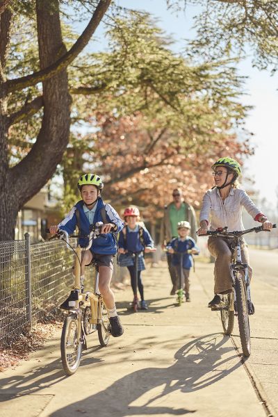 Students riding home from school