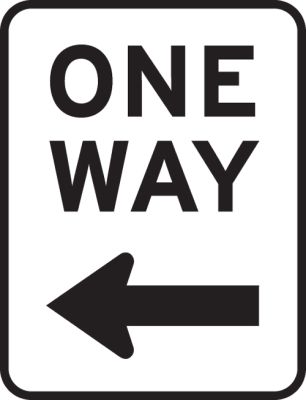 One way street sign