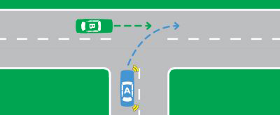 Cars at a T-intersection