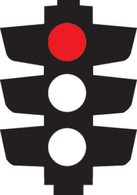 Traffic light showing red signal
