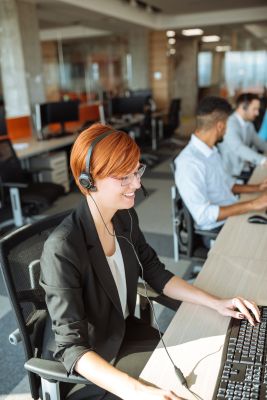 Friendly call centre worker 