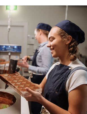 Young chocolatier creating chocolate and goods at the Murrumbateman Chocolate Co