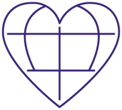 Outline of a heart with an arch in the middle
