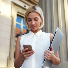 young woman phone