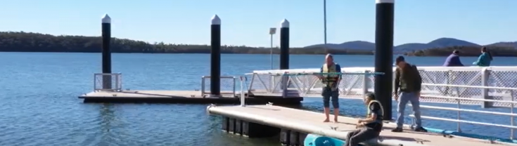 North Coast Inclusive Aquatic Facility jetty and boat