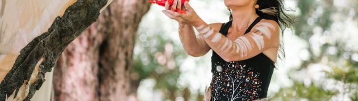 Wiradjuri dancer Jo Clancy performing for Sydney Festival