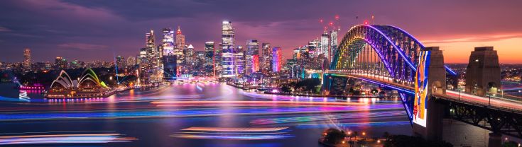 Sydney Harbour Bridge vivid 2024