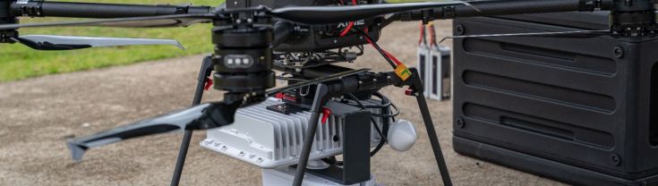 Close up of a large scale drone